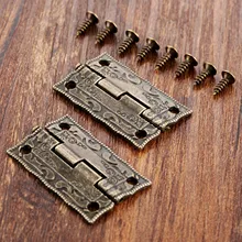 2Pcs 35*23mm Antique Bronze Hinges Cabinet Door Drawer Decorative Mini Hinge For Jewelry Wooden Box Furniture Hardware 2pcs naierdi antique bronze hinges cabinet door drawer decorative mini hinge for jewelry storage wooden box furniture hardware