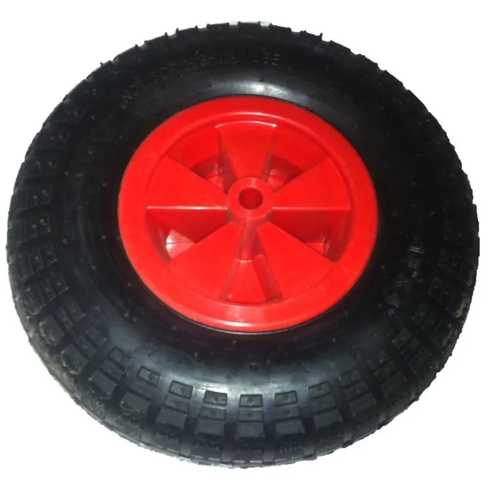 

12" Flexible Rubber Anti-wrap Round Puncture Proof Sack Truck Trolley Cart Wheel Barrow 16mm Bore Tube wheel Caster