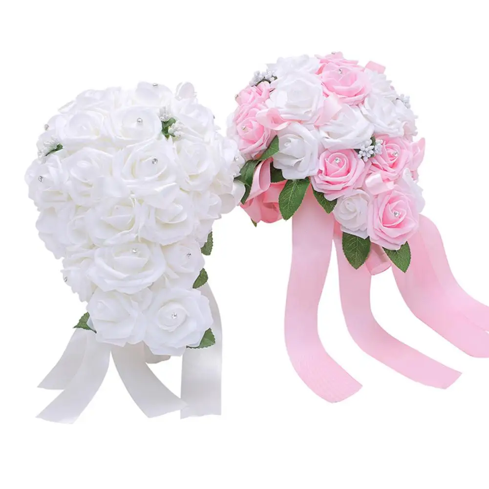 

1Bouquet Rhinestone Artificial Rose Flower Garden Wedding Stage Party Decor Artificial Flowers