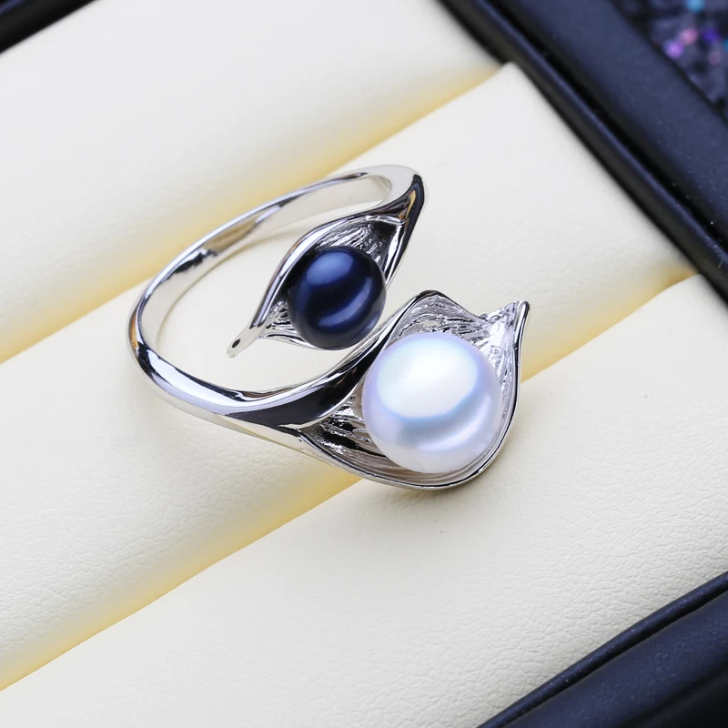 FENASY кольца из натурального жемчуга новые модные 925 пробы серебряные богемные вечерние кольца с листьями для женщин обручальное кольцо