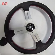 Гоночный спортивный дизайн, 330 мм, 13 дюймов, серебристый цвет, говорящий глубокий диск, настоящая кожа, ND тюнинг, дрейфующий гоночный руль