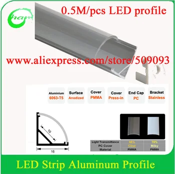 

6pcs Free Shipping 0.5M Recessed Aluminum LED Channel Aluminium LED Lighting Profile triangle Using for Strip within 10mm Width