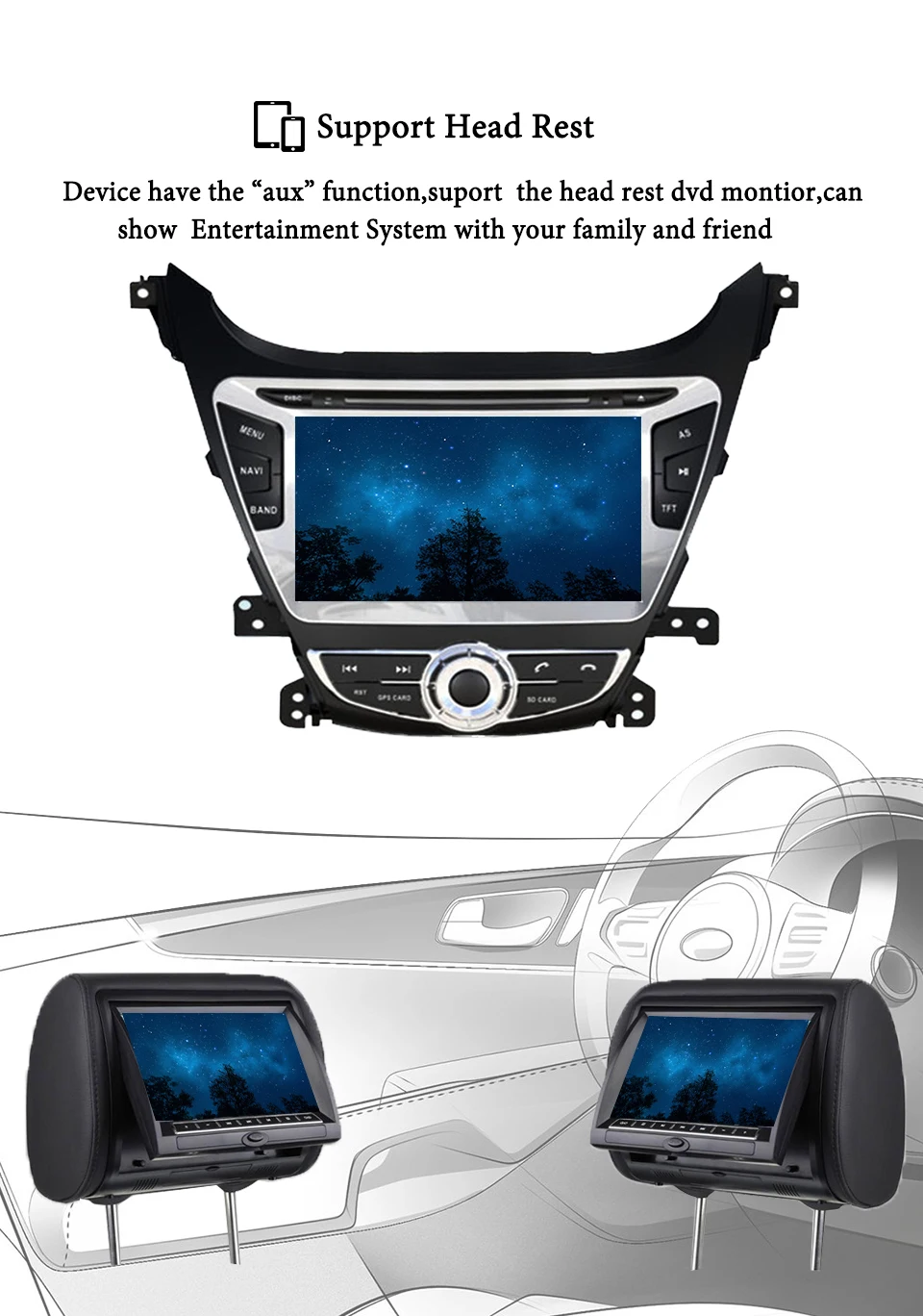 Clearance Octa Core Android 9.0 4GB+64G ROM Car DVD Player Navigation GPS Video music Fit Hyundai Elantra 2014 2015  Radio Stereo Audio 12