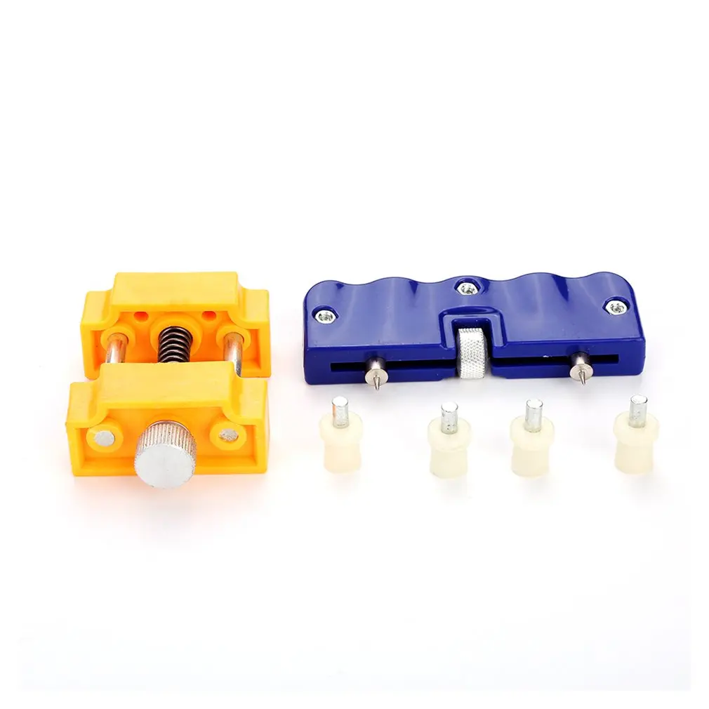 

2 pcs/set Watch Case Rear Cover Opener Watch Fixing Base Set with Storage Box Watch Repairing Tools Set Easy to Use
