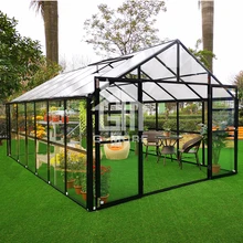 Sala de estufa com estufa e jardim em liga de alumínio