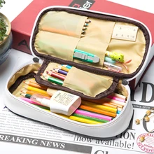 Mariyana Pencil Case Large Capacity PU Leather Pencil Bag School Supplies Sweet Summer Candy Color Stationery