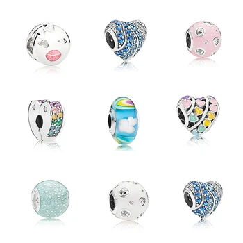 

BAOPON 5Pcs/Lot New Arrival Many Styles European Rainbow & Animal Charms Beads Brand Bracelets Necklace DIY Accessories