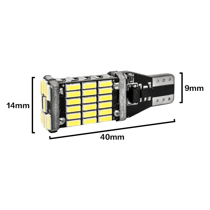 2 шт. T15 921 W16W 45 SMD 4014 светодиодный автомобильный дополнительный светильник CANBUS без ошибок, задний фонарь, автомобильный дневной ходовой светильник, белый DC 12V 2X