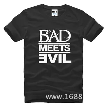 

Eminem Bad Meets Evil rap rock Men's T-Shirt T Shirt For Men 2015 New Short Sleeve Cotton Casual Top Tee Camisetas Masculina