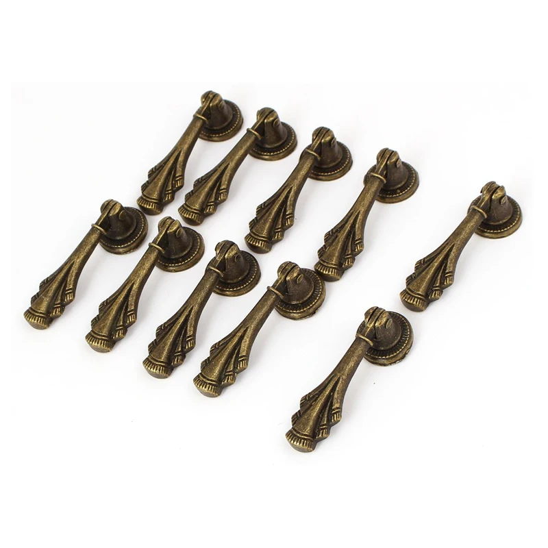 

10pcs Cabinet Dresser Cupboard Bin Pull Knob Handle Antique Jewelry Box Chest Case Drawer Door knobs 20mm*60mm