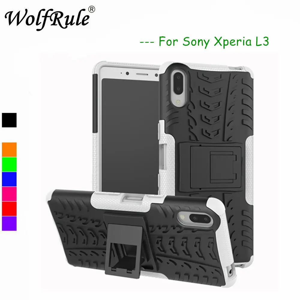 

For Phone Cases Sony Xperia L3 Cover Dual Layer Armor Silicone Case For Sony Xperia L3 Holder Stand Shell For Sony L3 Fundas