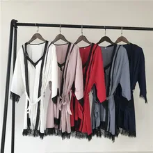 Вечерний комплект с платьем Femme пижамы халат сексуальная пижама стиль принцессы женский шелковый халат элегантный 2 шт