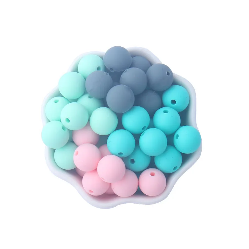 XCQGH 40 шт. разноцветные Круглые Силиконовые бусы для ювелирных изделий Изготовление браслета ожерелья Детские бусины