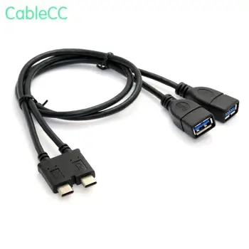 

Dual Cable USB 3.1 Type-C to 3.0 A Female OTG Data Cable for New 13 inch Macbook Pro