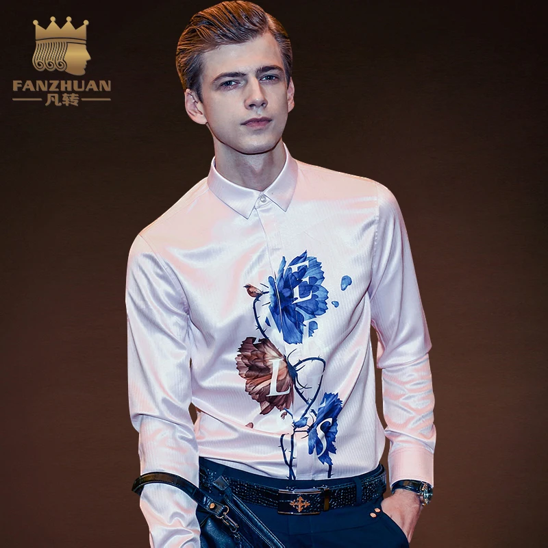 FANZHUAN Featured Brands Clothing Men Shirt Male Long