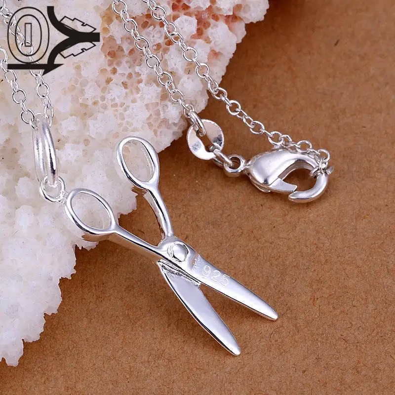 

Wholesale Silver-plated Pendant,Latest Trendy Classic Jewelry,Fashion Men Scissors Silver Chain Pendants Necklace