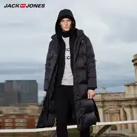JackJones Men's Winter Long Hooded Duck Outdoors Outerwear Winter Male Casual fashion down jacket Coat Menswear|218312520