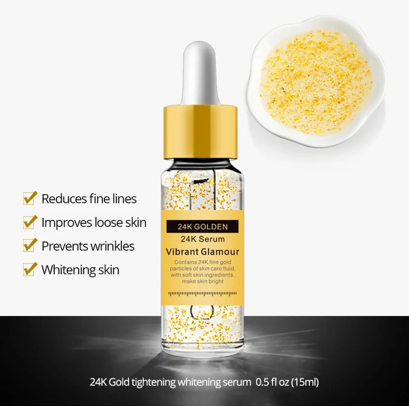 

VIBRANT GLAMOUR Anti-aging Face Serum Anti-wrinkle Firming Whitening Moisturizing Essence Skin Care 24K Gold Serum TSLM1