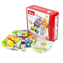 Большой размер кирпичи 3D головоломка Wange 310 фрукты животные обучение по головоломкам карточки обучающая игрушка для детей Совместимость Duplo друзья