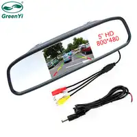 GreenYi M500 卸売 10 ピース/ロット 800 × 480 5 "インチ HD TFT 液晶カラーカーミラーモニターと 2 ビデオ入力リアビューシステムのための