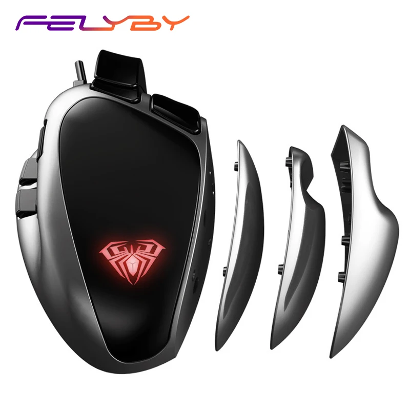 

FELYBY S10 Ergonomic Gaming Mouse 4000DPI 8 Buttons Rechargeable Optical Removable Mice 7 Colors LED Backlit
