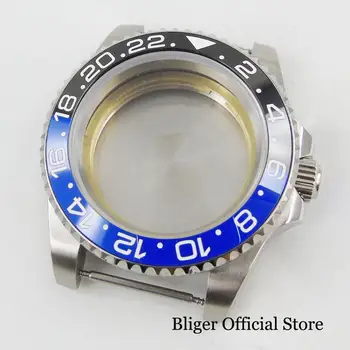 

BLIGER Solid 40mm Mental 40mm Watch Case With Blue Black Ceremic Bezel Fit for MIYOTA Automatic Movement