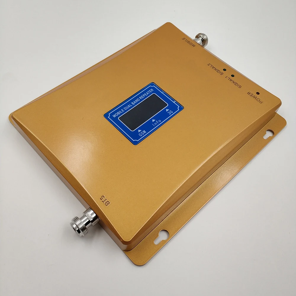 70dB Dual Band Booster 2G GSM 900MHz 3G UMTS WCDMA 2100MHz Cellular Cell Phone Repeater Mobile Signal Amplifier with LCD Display