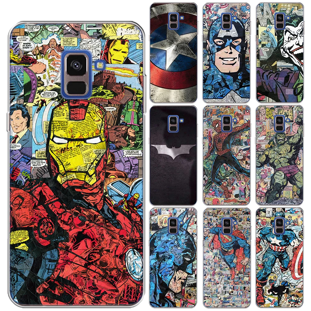 

Captain America Iron Man Soft TPU Back Case Cover For Samsung Galaxy A7 A6 A8 Plus A9 2018 A3 A5 A7 2016 2017 A10 A30 A50