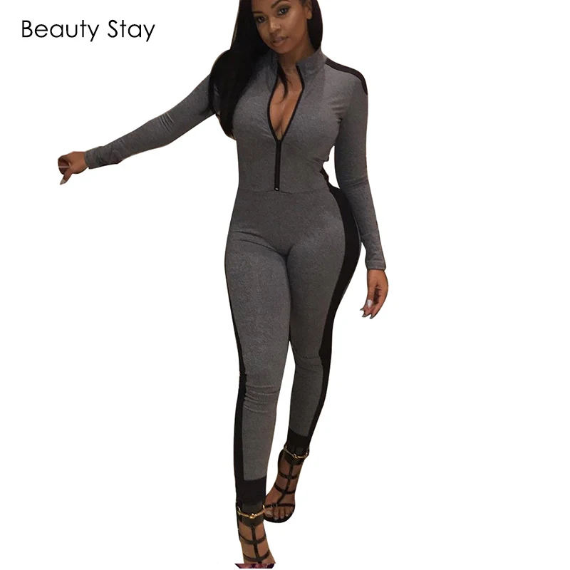 tight jumpsuit long sleeve