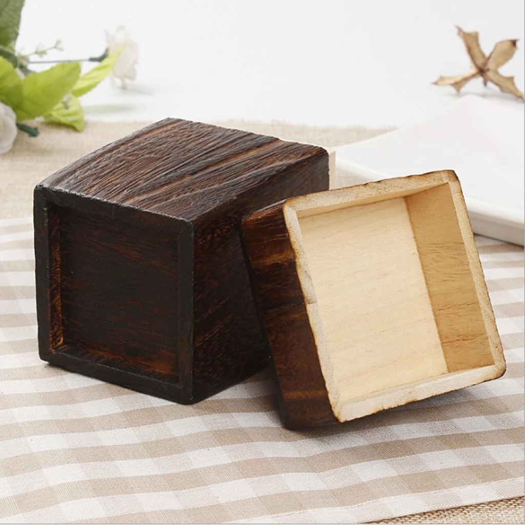 9pcs Square Wooden Tea Box Maccha Storage Box Canister Tea Jar Caddy Storage Box Case Handmade Organizer