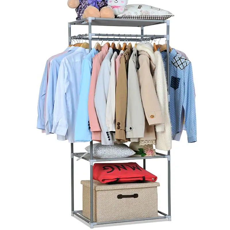 Fashion Portable Stainless Steel Clothes Hanger Organizer Clothes Floor Rack Garment Coat Bedroom Creative Hangers a2