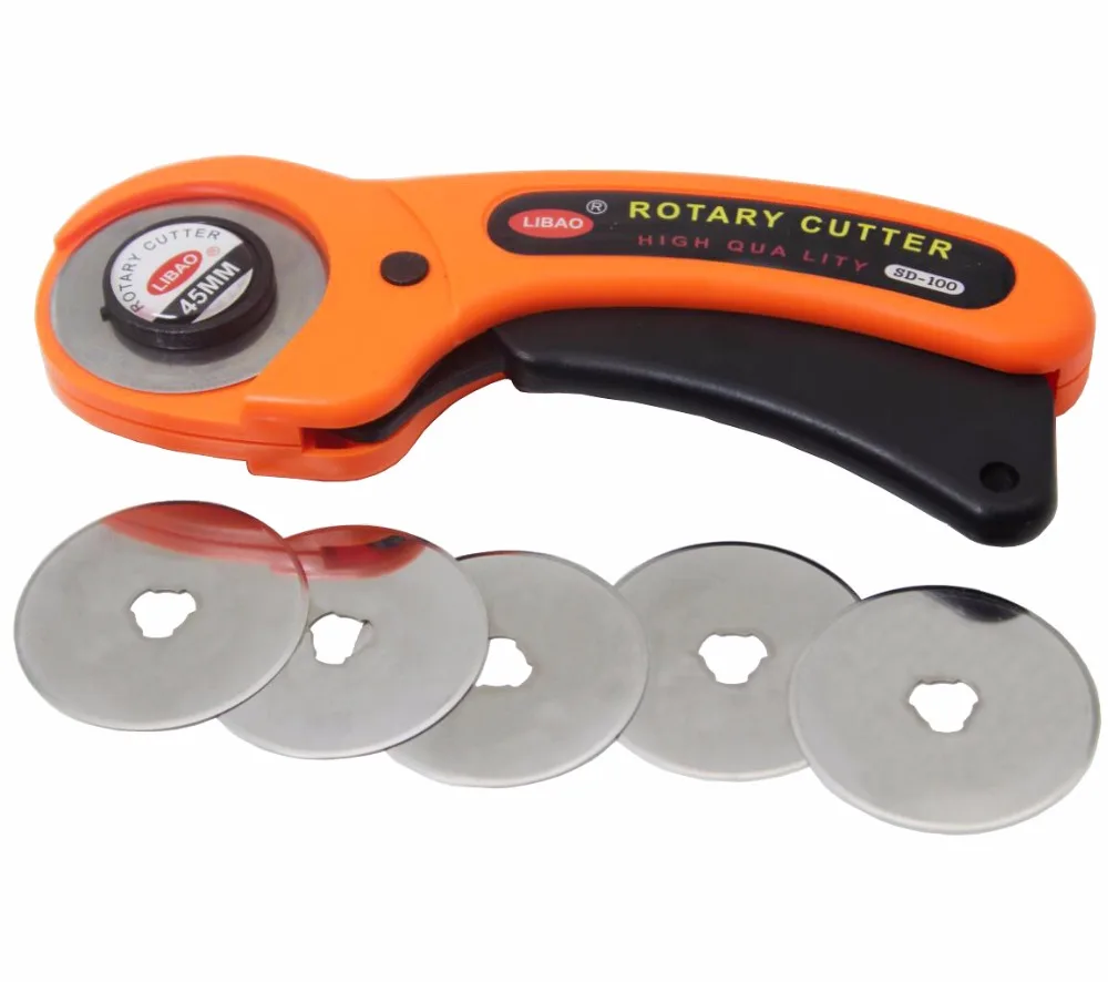 

New 45mm Rotary Cutter Set 5 pcs Blades for Fabric Paper Vinyl Circular Cut Cutting Disc Patchwork Leather Craft Sewing Tool