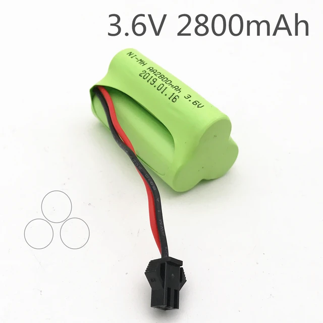 Batería recargable Ni-mh de 3,6 v, pila de 2800mah, 3,6 v, Pilas  Recargables de 3,6 v para herramientas de juguete de coche Rc, modelo AA -  AliExpress