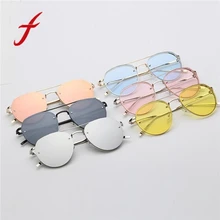 6 цветов, модные круглые солнцезащитные очки, металлическая оправа, солнцезащитные очки для женщин, фирменный дизайн, классический тон, зеркальные ретро очки для мужчин