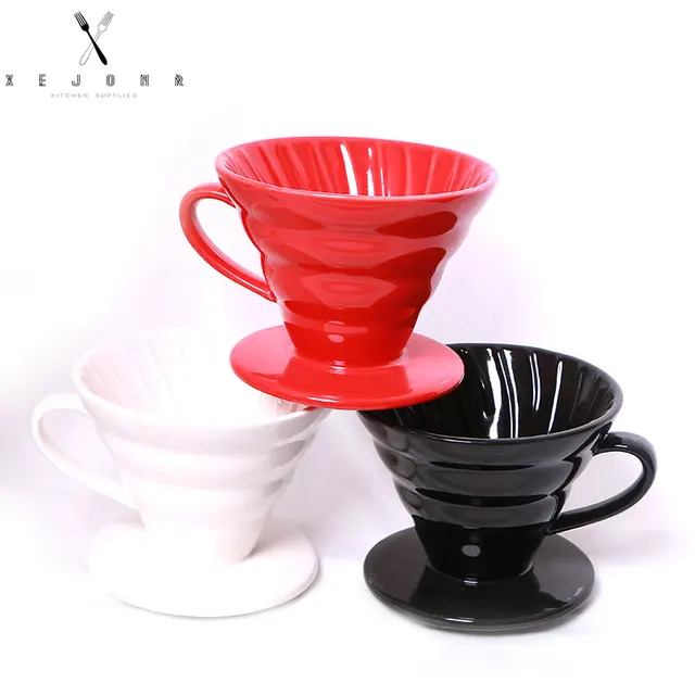 Best Offers XEJONR Coffee Filter Cups Ceramics Handle Coffeeware 3 Colors Permanent Coffee Dripper for Coffee Marker Geometric Pour Over Best Offers XEJONR Coffee Filter Cups Ceramics Handle Coffeeware 3 Colors Permanent Coffee Dripper for Coffee Marker Geometric Pour Over