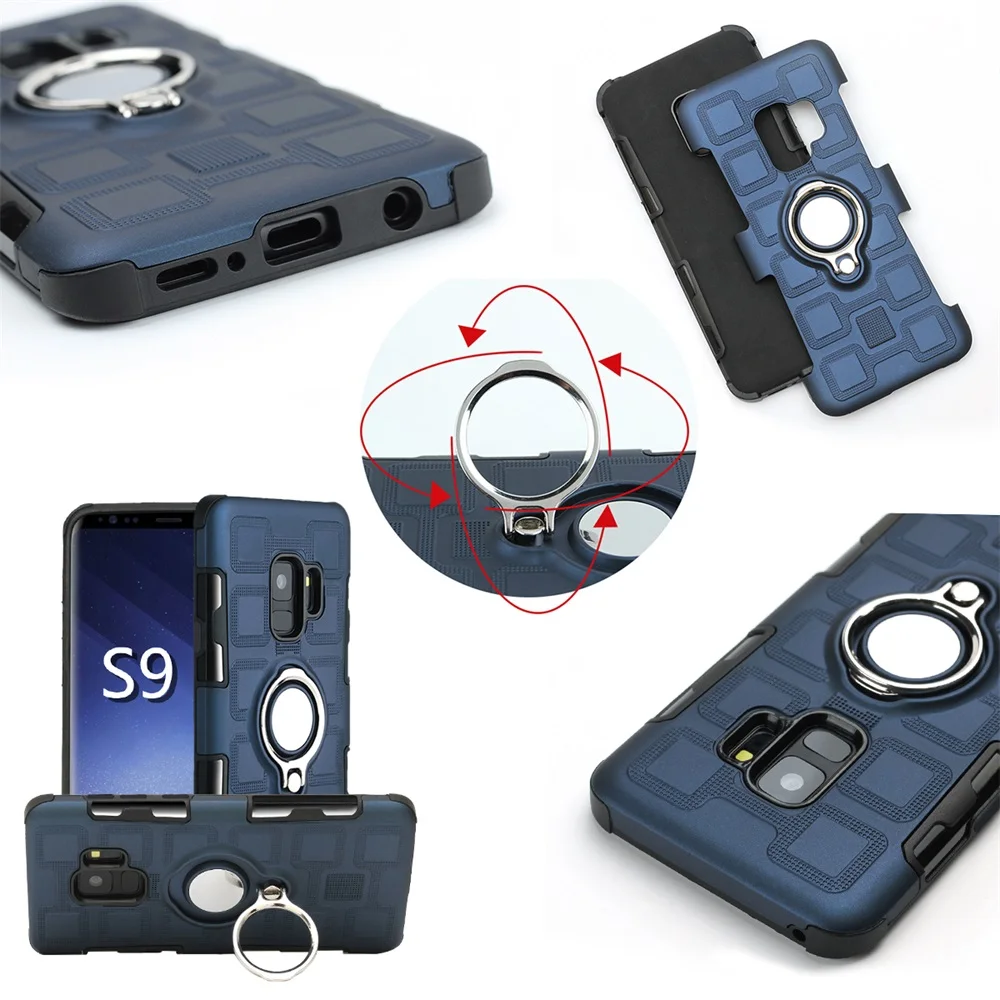 Защитный чехол для Samsung Galaxy S10 противоударный с кольцом Note 8 9 S8 S9 Plus A5 A3 A7 A8 J8 2017 A20