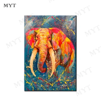 

MYT Free Shipping 100% Handpainted Elephant Morden Oil Painting On Canvas Wall Art Wall Pictures For Live Room Home Decor
