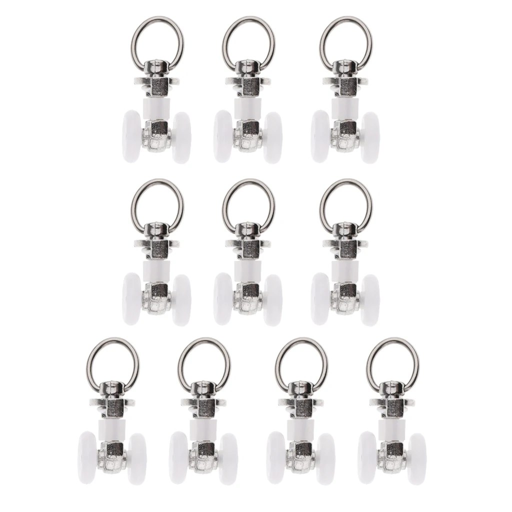 10 Piece Alloy Curtain Track Glider Rail Slide Wheels Roller Curtain Bracket Clips Hanger Holder Accessories Set