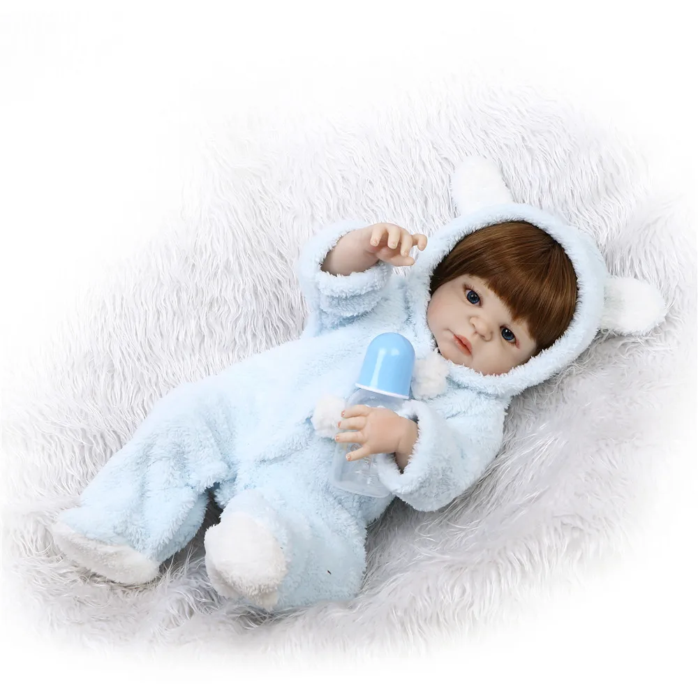 

22"Doll Reborn Toys full Body Silicone Toddler Reborn Babies blue Clothing Full Set Girl Dolls Toys Christmas Gift Bonecas Gift