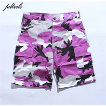 Западный Стиль модные уличные Цвет лоскутное Для мужчин грузов короткие штаны хип-хоп Повседневное камуфляж Для женщин Jogger Брюки