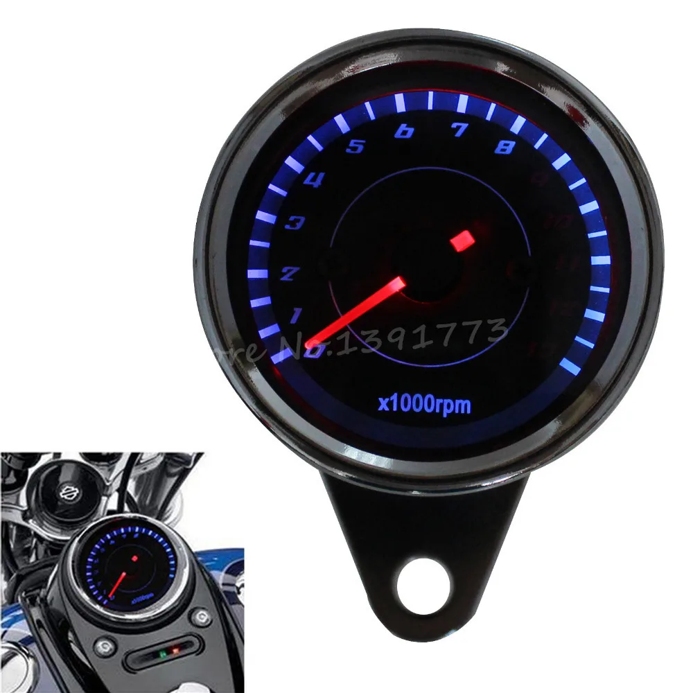 Tacómetro Universal Para Motocicleta 12V – Pantalla LED, 0-13000 Rpm, Carcasa De Aluminio Resistente