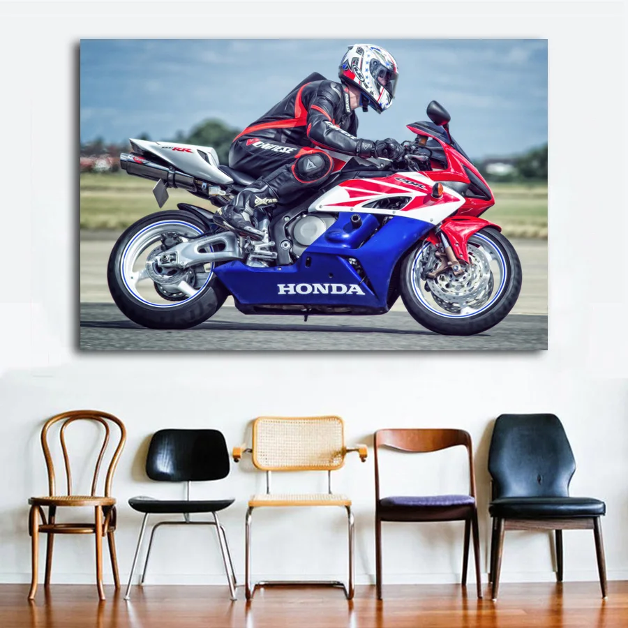 Мотоцикл Hondas cbr 1000 rr гоночный велосипед автомобиль плакаты настенное искусство