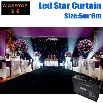 Prijzen Super Prijs 5 M * 6 M Gratis Verzending Groothandel LED RGB Star Gordijn LED Backdrops Korting Wedding Achtergrond met 7DMX Kanalen