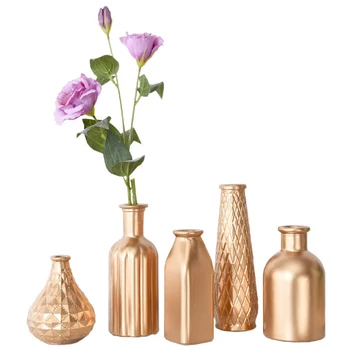 

Nordic ins modern minimalist home living room bedroom golden glass vase table flower arranging decorations ornaments