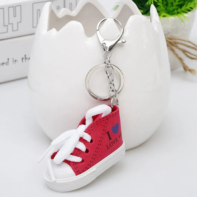 Mini Silicone Canvas Shoes Keychain Bag Charm Woman Men Kids Key Ring Key Holder Gift  Sports Sneaker Key Chain Funny Gifts