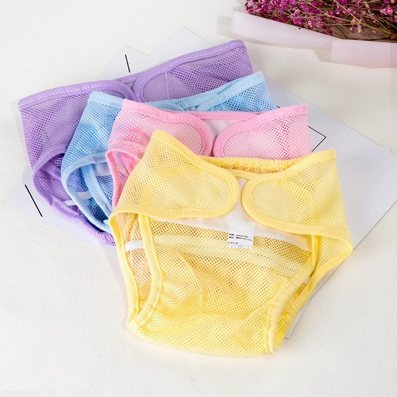 3 штуки детские подгузники можно повторно использовать Подгузники моющиеся сетчатые карманные подгузники для новорожденного летние