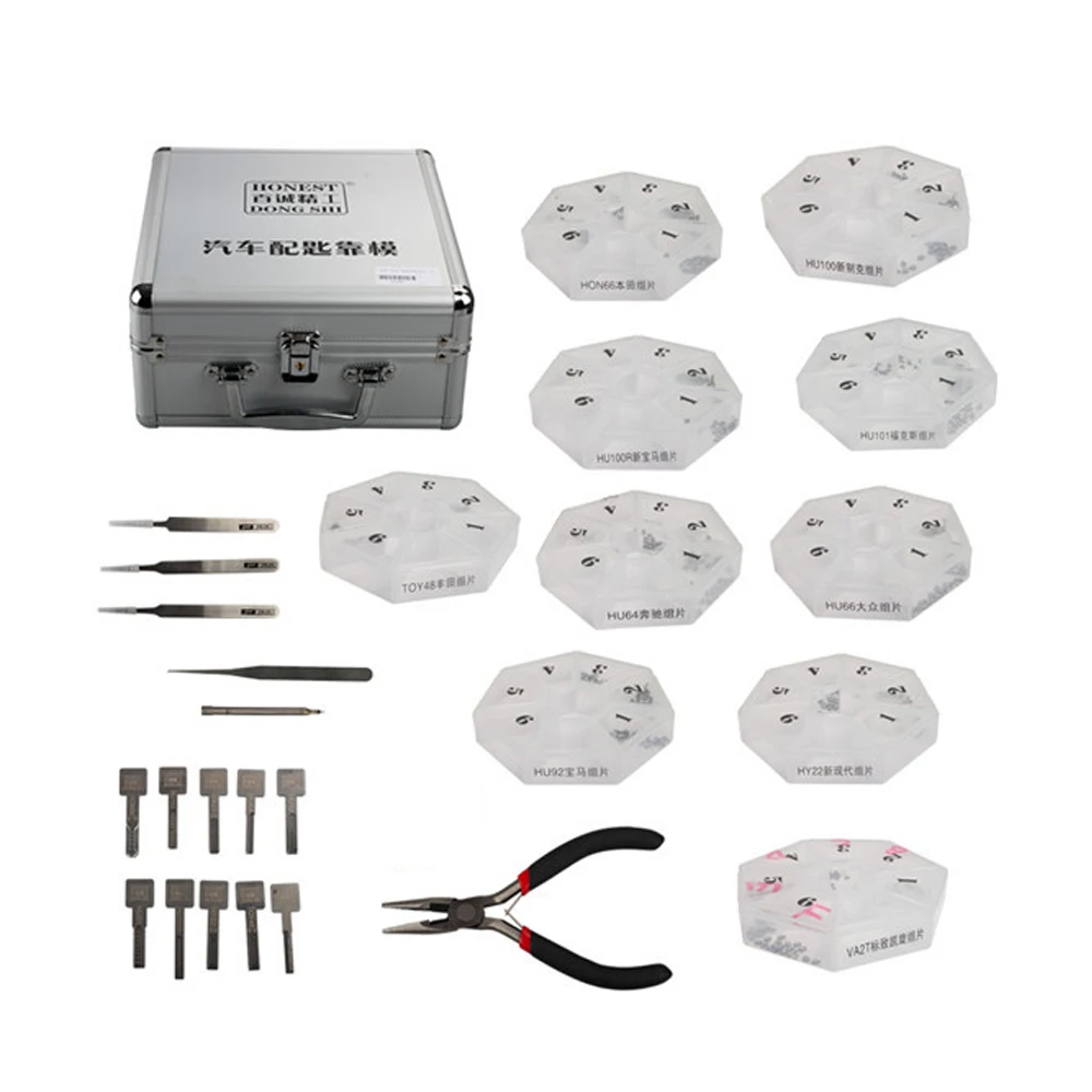 US $131.58 Chkj 100 Original Honest 10 In 1 Auto Locksmith Tool Car Key Moulds For Key Profile Duplicating Moulding Tool Set Free Shipping