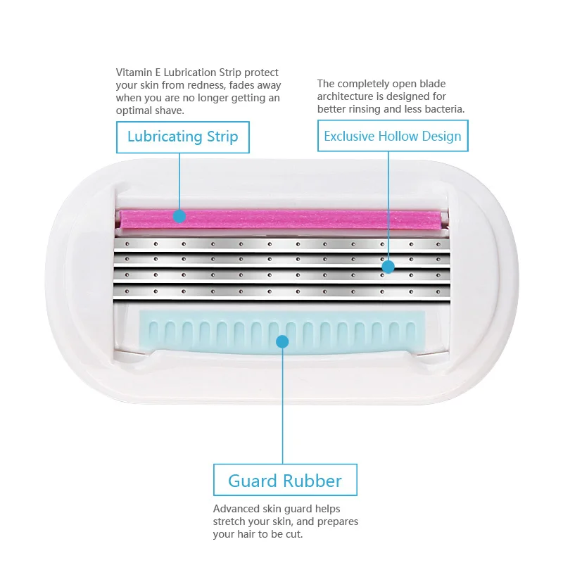 4 шт./упак. Для женщин сменные лезвия для бритвы уход за лицом кассеты для бритья женские бритвенные лезвия совместим с точитель для ножей, голову Ручка Бритвы
