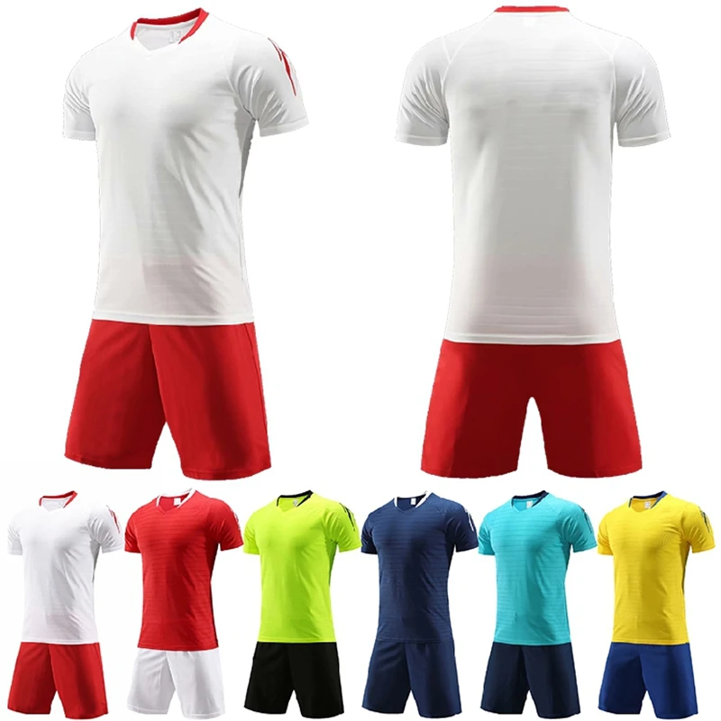 

Quick Dry Kids Soccer Jerseys Sets Survetement Football 2019 Men Blank Football Training Suits Boys Team Football Uniforms Print