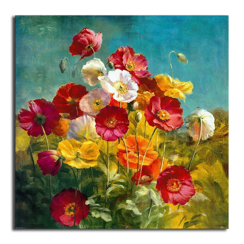 Flower-Red-Poppies-Oil-painting-Printed-on-canvas
